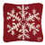 Red Snow Flurry Hooked Wood Pillow