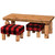 Cedar Open Coffee Table with Two Footstools - Liquid Glass Finish