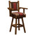 Barnwood Swivel Upholstered Barstool with Back and Arms - 30 Inch