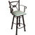 Coronado Swivel Barstool w/Arms - Plain with Tacks Turquoise