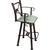 Coronado Swivel Barstool w/Arms - Plain with Tacks Turquoise