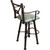 Coronado Swivel Barstool w/Arms - Plain with Tacks Turquoise