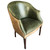 Modern Jade Leather & Cowhide Lounge Chair