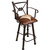 Coronado Swivel Barstool w/Arms - Hair on Hide Antique Brown