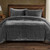 Azure Gray Velvet Duvet Cover Set - Super King