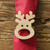 Wood Reindeer Napkin Ring - Set of 4