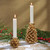 Golden Pinecone Candle Holder - Tall