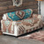 Mocha Turquoise Southwest Sofa Cover