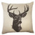 Black on Cream Deer Accent Pillow