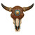 Bull Skull with Tooled Leather Design - OUT OF STOCK