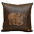 Cabin Bear Leather Accent Pillow with Hair on Hide and Fabric Back