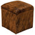 Dark Brindle Hair on Hide Leather Storage Cube