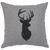 Deer Head Silhouette Linen Pillow - Gray