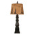 Distressed Black Post Table Lamp with Pine Tree Shade