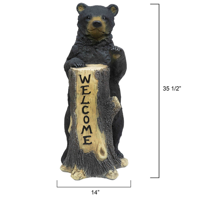 Standing Bear Welcome Tree Trunk | Black Forest Decor