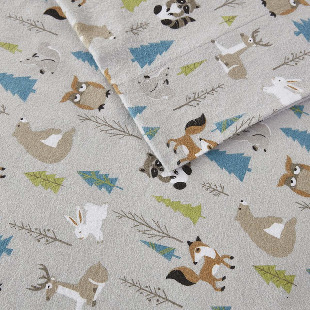 Forest Friends Flannel Sheet Set - Twin