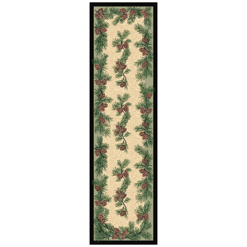 Gifts of the Forest Green Rug - 2 x 8