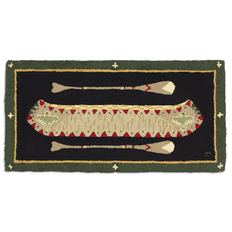 Green Longboat Hooked Wool Accent Rug