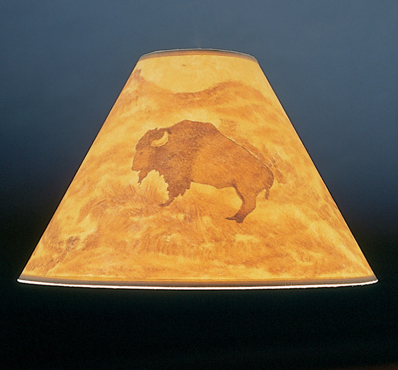 Hand Painted Bison Lamp Shade - 15 Inch