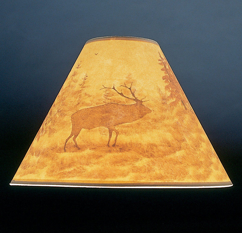 Hand Painted Elk Lamp Shade - 15 Inch