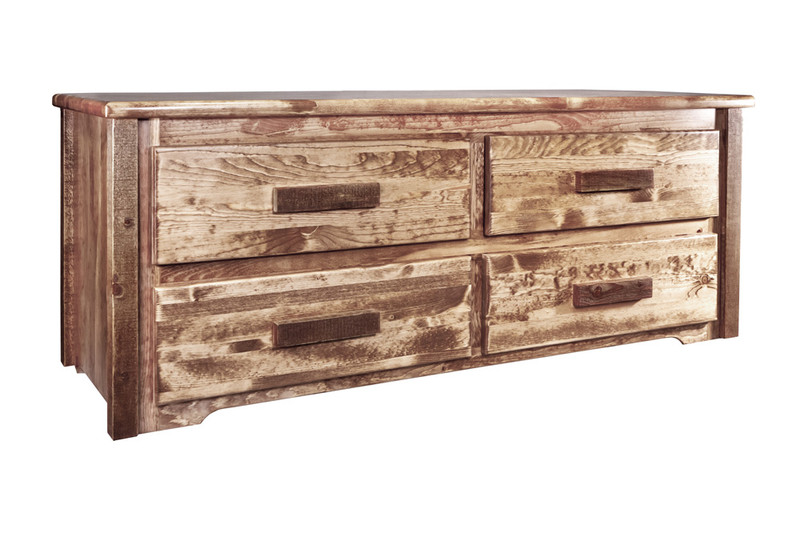 Homestead 4 Drawer Sitting Chest - Stained & Lacquered