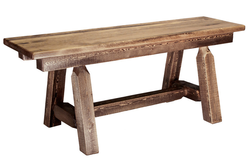 Homestead 4' Plank Bench - Stained & Lacquered