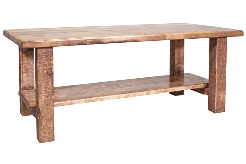 Homestead Coffee Table with Shelf - Stained & Lacquered