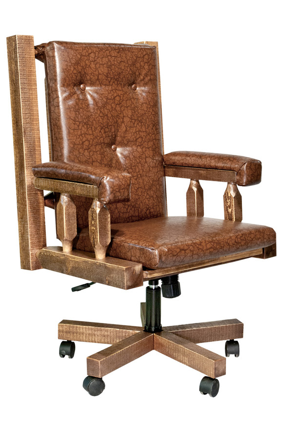 Homestead Upholstered Office Chair - Stained & Lacquered