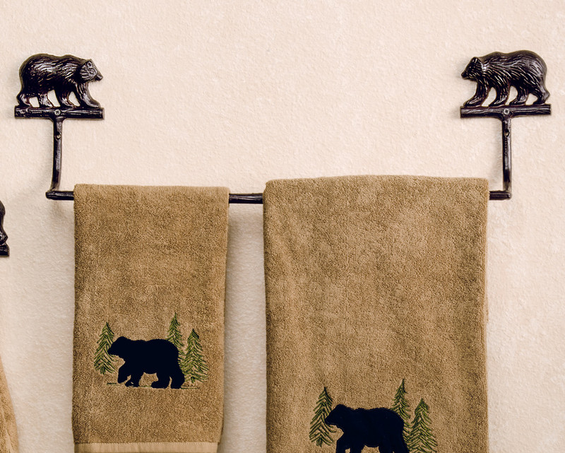 Kodiak Bear Cast Towel Bar - 24 Inch