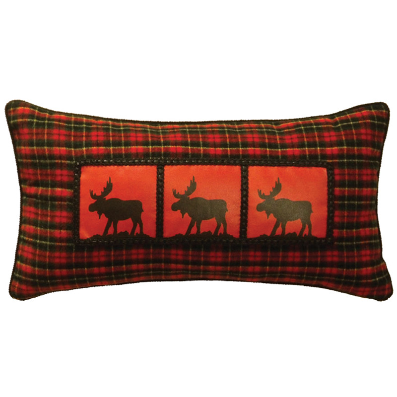 McWoods 1 Plaid Moose Pillow