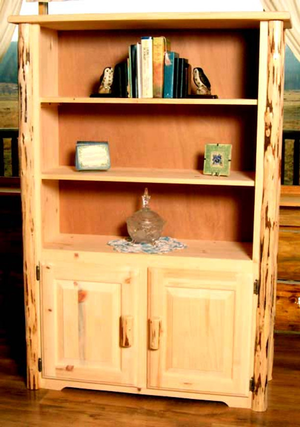 Lacquer Finish Hand-Peeled Rustic Bookcase