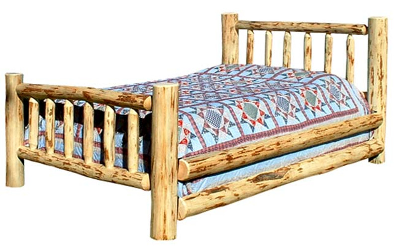 Lacquer Finish Hand-Peeled Rustic California King Bed