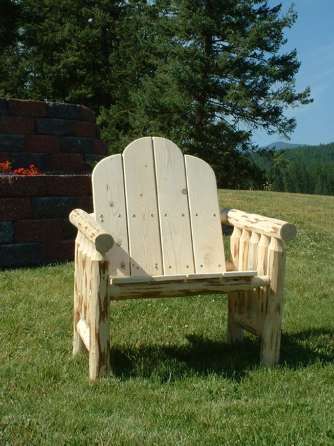 Unfinished Hand-Peeled Rustic Log Deck Chair