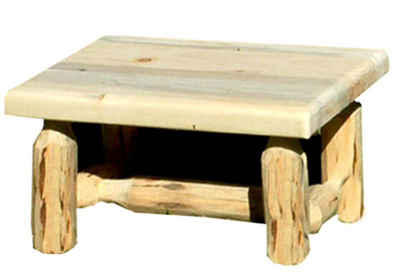 Unfinished Hand-Peeled Rustic Log Footstool