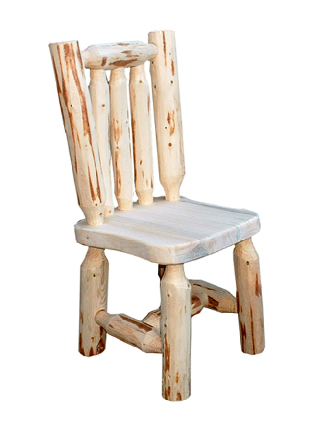 Unfinished Hand-Peeled Child's Log Chair