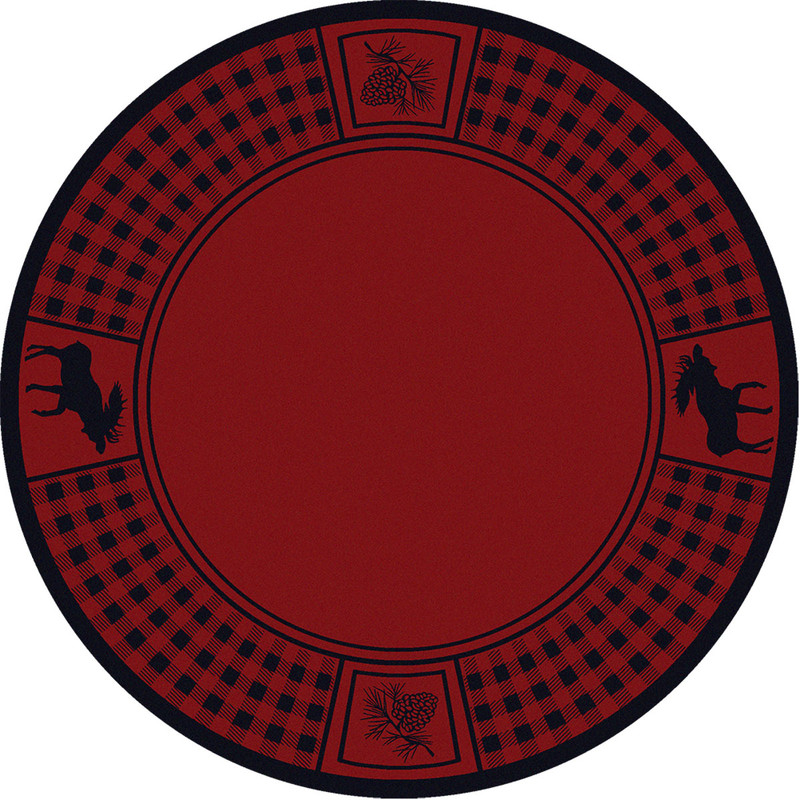 Moose Refuge Red Rug - 8 Ft. Round