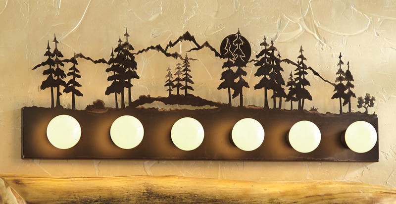 Mountain Scene Vanity Light - 6-Light