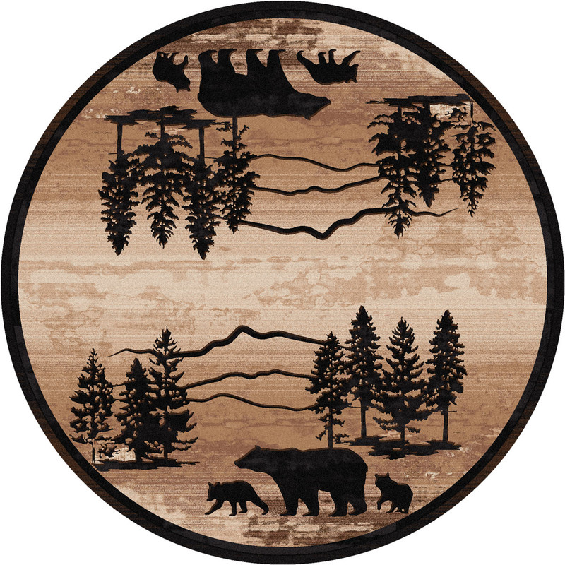 Mountain Shadow Bear Rug - 8 Ft. Round