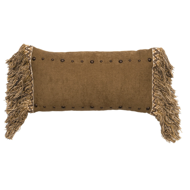 Mountain Storm Caprice Truffle Fringed Pillow