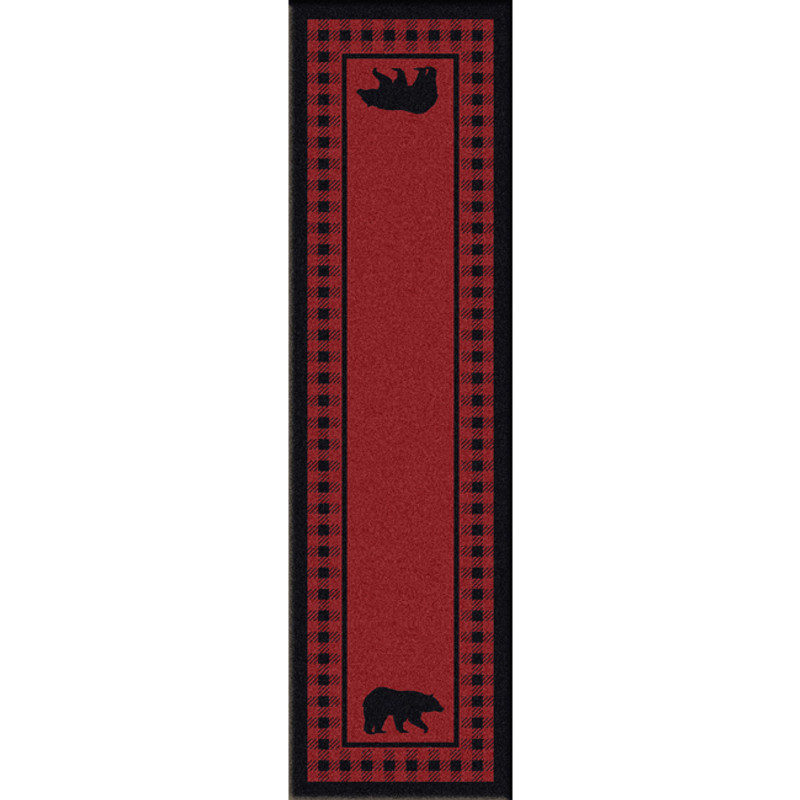 Bear Refuge Red Rug - 2 x 8