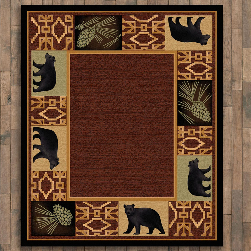 Peaceful Habitat Black Bear Rug - 11 x 13