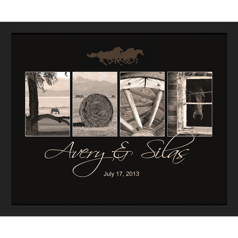 Personalized Western "Love" Framed Canvas - Large