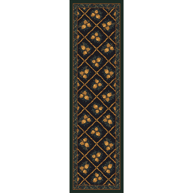 Pinecone Haven Green Rug - 2 x 8