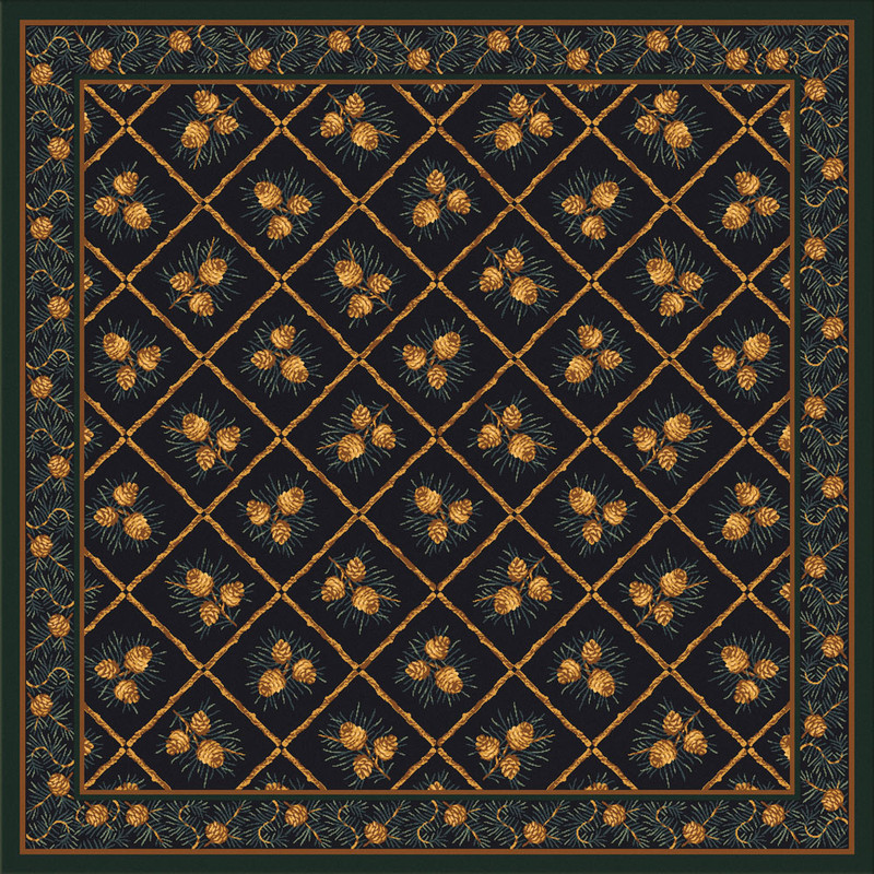 Pinecone Haven Green Rug - 8 Ft. Square