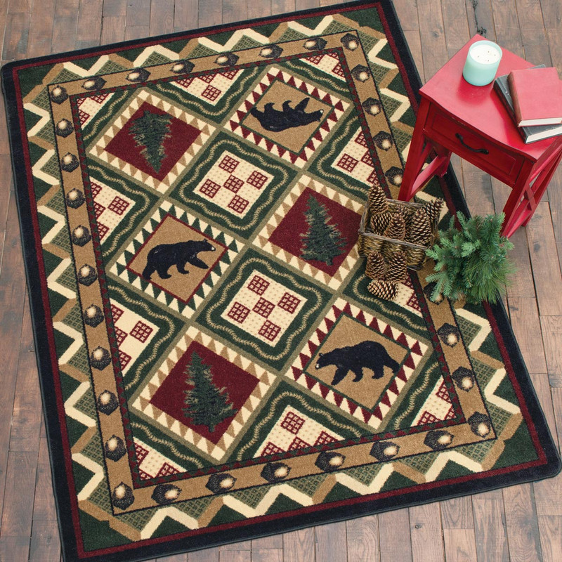 Quilted Forest Woodland Rug - 5 x 8