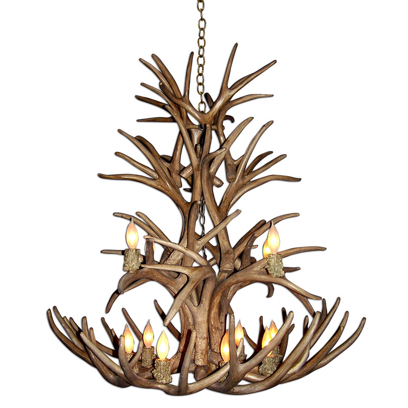 Reproduction Whitetail and Mule Deer Antler Chandelier - Small