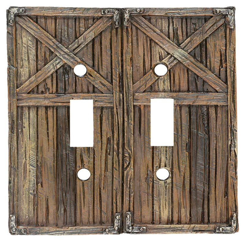 Rustic Barn Door Double Switch Cover