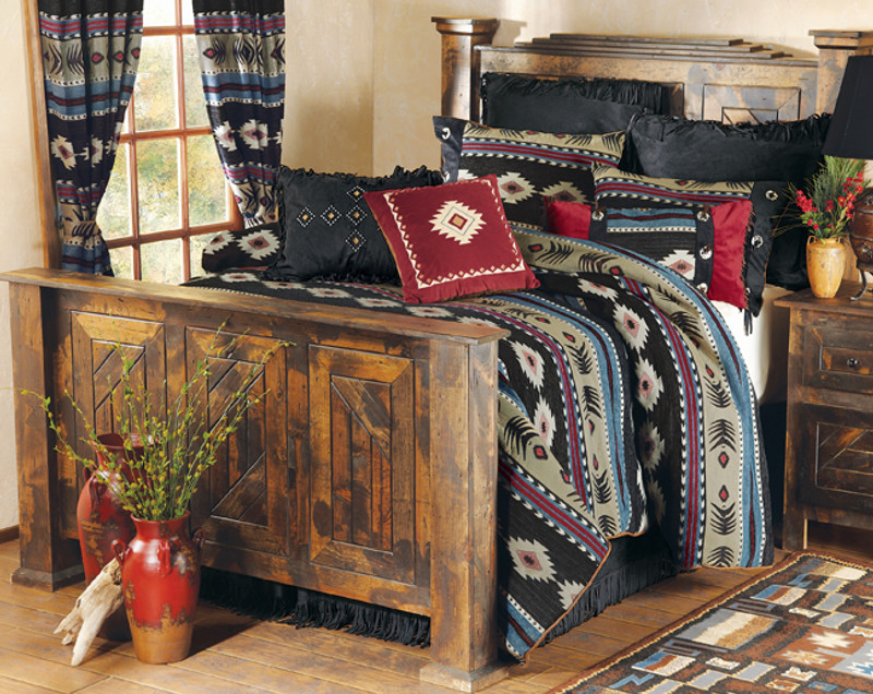 Rustic Pinewood Bed - Queen