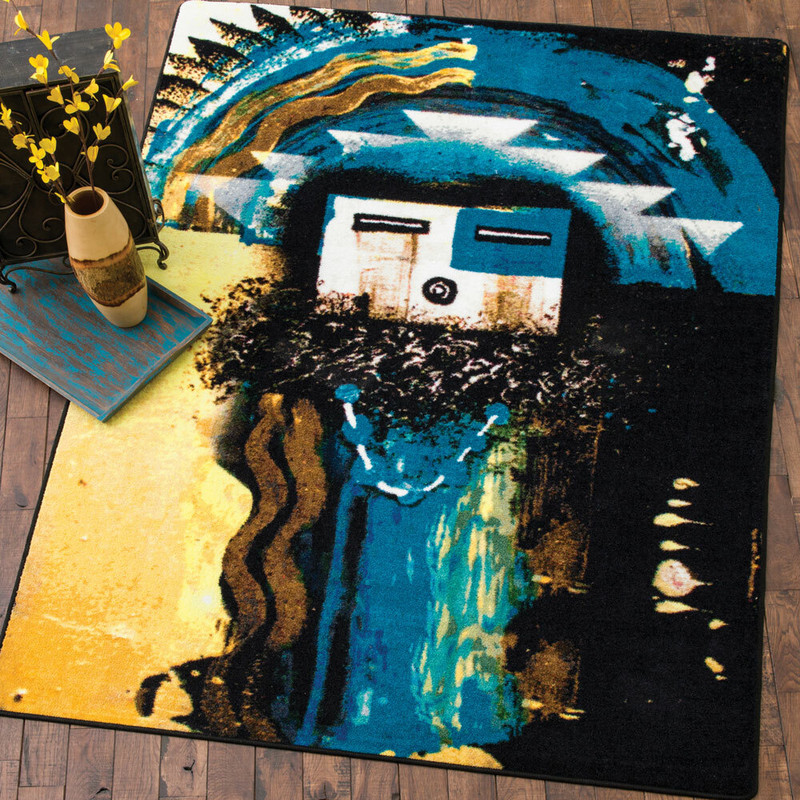 Santa Fe Boogie Blue Rug - 3 x 4