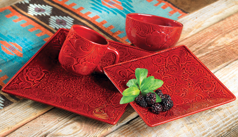 Savannah Red Dinnerware Set (16 pcs) - OUT OF STOCK UNTIL 08/20/2024